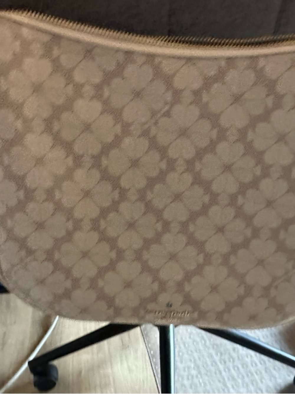 Coach Taupe Signature Floral-Print Shoulder Bag
